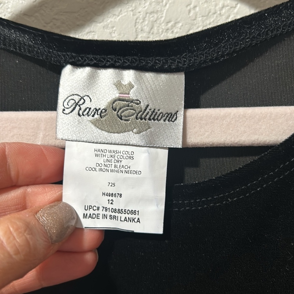 Rare Editions Velvet Flocked Satin Dress - Picture 5 of 9
